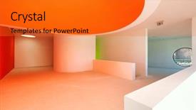  Presentation with construction design - Beautiful theme featuring design orange - building under construction interior backdrop and a  colored foreground