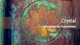  Presentation with wood carving - Presentation theme enhanced with design pattern on weathered wood background and a coral colored foreground