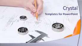  Presentation with construction tools - Presentation theme having  background and a  colored foreground