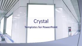  Presentation with poster - PPT layouts featuring design poster - blank billboard in underground passage background and a sky blue colored foreground