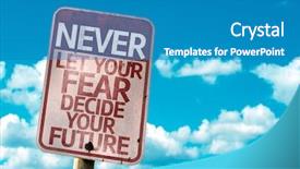  Presentation with fear - Slide set consisting of positive psychology strengths - never let your fear decide background and a teal colored foreground