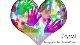  Presentation with hands heart - PPT theme consisting of design racism - hands heart isolated background and a  colored foreground