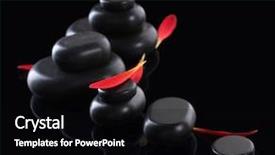  Presentation with spa stones leaves - Beautiful PPT theme featuring design red black - spa stones and petals backdrop and a  colored foreground