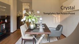  Presentation with furniture design - Audience pleasing theme consisting of design restaurant - decoration and furniture in modern backdrop and a coral colored foreground