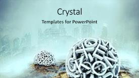  Presentation with spheres - PPT theme featuring design school - letters forming a spheres background and a sky blue colored foreground