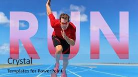  Presentation with inspirational - Presentation design with design sports - running inspirational image background and a light blue colored foreground