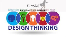  Presentation with design thinking - Colorful presentation design enhanced with design-thinking-concept-in-software backdrop and a white colored foreground