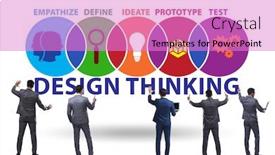 Presentation with design thinking - PPT theme having design-thinking-concept-in-software background and a lilac colored foreground