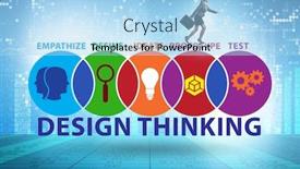  Presentation with design thinking - PPT theme with design-thinking-concept-in-software background and a light blue colored foreground