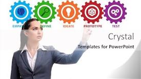  Presentation with design thinking - Slide deck consisting of design-thinking-concept-in-software background and a white colored foreground