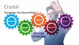  Presentation with design thinking - Audience pleasing PPT layouts consisting of design-thinking-concept-in-software backdrop and a white colored foreground