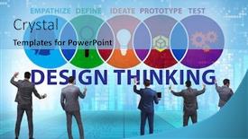  Presentation with design thinking - Presentation theme having design-thinking-concept-in-software background and a light blue colored foreground