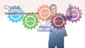  Presentation with design thinking - Beautiful presentation theme featuring design-thinking-concept-in-software backdrop and a lemonade colored foreground