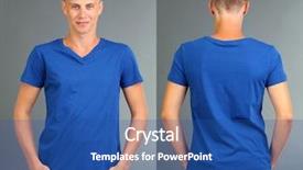  Presentation with one young man exercising handball - Beautiful slide set featuring tattoo woman creative ideas design backdrop and a gray colored foreground