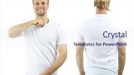  Presentation with one young man exercising handball - Slide set with design top happy activity - t-shirt on young man background and a  colored foreground