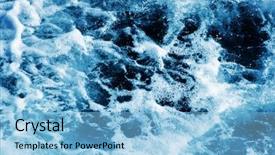  Presentation with seawater - Beautiful presentation theme featuring splash of seawater with sea backdrop and a light blue colored foreground