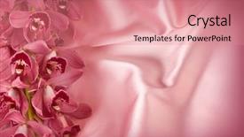 Presentation with orchid - Colorful theme enhanced with design wedding - orchid and silk backdrop and a coral colored foreground