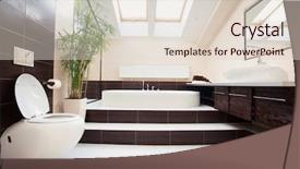  Presentation with bathroom - Presentation theme consisting of design white - bathroom modern bath at home background and a lemonade colored foreground