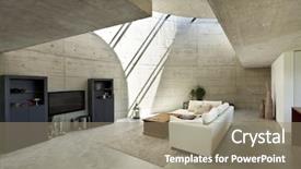  Presentation with room interior design - Colorful presentation theme enhanced with design white - beautiful modern house in cement backdrop and a coral colored foreground