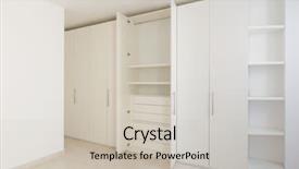  Presentation with interior design - Presentation theme consisting of design white - interior of modern empty apartment background and a light gray colored foreground