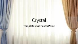  Presentation with curtain - Amazing presentation design having design windows - curtain on the window backdrop and a cream colored foreground