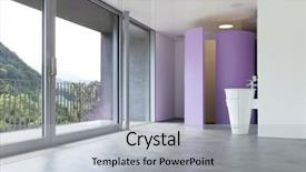  Presentation with room interior design - PPT theme consisting of design windows - interior view of a modern background and a light gray colored foreground