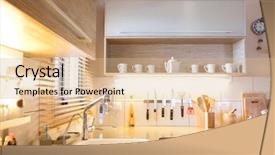  Presentation with kitchen design - Theme enhanced with design windows - luxury kitchen with marble elements background and a lemonade colored foreground