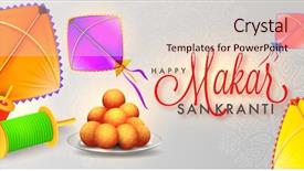  Presentation with makar - Colorful theme enhanced with design with illustration of indian backdrop and a lemonade colored foreground