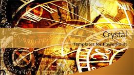  Presentation with time machine - Cool new presentation design with design with mysterious time machine backdrop and a gold colored foreground