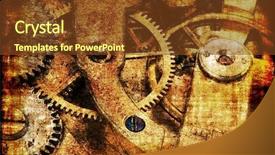  Presentation with time machine - Audience pleasing PPT layouts consisting of design with mysterious time machine backdrop and a tawny brown colored foreground