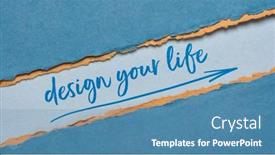  Presentation with career development - Beautiful slide deck featuring design-your-life-inspirational-handwiting backdrop and a teal colored foreground