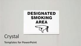  Presentation with smoking - Colorful slide deck enhanced with designated smoking area sign backdrop and a light gray colored foreground