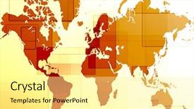  Presentation with world map - Audience pleasing slide set consisting of designed abstract background - world map backdrop and a  colored foreground