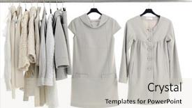  Presentation with clothing - PPT layouts consisting of designer clothing hanging as display background and a soft green colored foreground