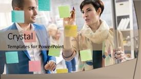  Presentation with artistic - Audience pleasing slide deck consisting of designer discus about artistic plan backdrop and a coral colored foreground