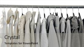 Presentation with clothing - Cool new presentation theme with designer handbag - clothing rack display backdrop and a light gray colored foreground