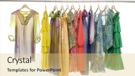  Presentation with clothing - Amazing presentation theme having designer handbag - fashion clothing rack display backdrop and a  colored foreground
