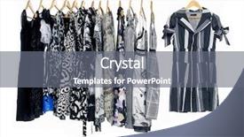  Presentation with ladies clothing - Audience pleasing presentation consisting of designer handbag - variety of female clothing backdrop and a  colored foreground