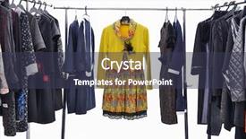  Presentation with ladies clothing - Cool new slide deck with designer handbag - variety of female different c backdrop and a  colored foreground