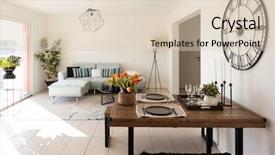  Presentation with living room - Cool new slide deck with designer sofa and coffee table backdrop and a lemonade colored foreground