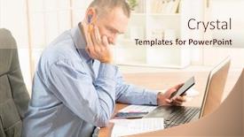  Presentation with mobile applications - Cool new PPT layouts with designer working at new mobile applications backdrop and a lemonade colored foreground