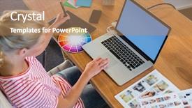  Presentation with ships wheel - Amazing theme having designer working with colour wheel backdrop and a coral colored foreground