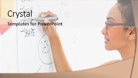  Presentation with creative writing - Presentation design consisting of designer-writing-on-whiteboard background and a sky blue colored foreground