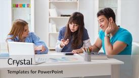  Presentation with interior - Cool new theme with designers discussing new interior project backdrop and a light gray colored foreground