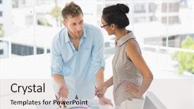  Presentation with wheel - Colorful slides enhanced with designers looking at colour wheel backdrop and a  colored foreground