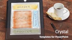  Presentation with digital pen - Cool new presentation theme with designing website layout on digital backdrop and a tawny brown colored foreground