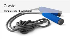  Presentation with rope jumping or bungee jumping - Cool new slides with designs closing exercises - jumping rope on white background backdrop and a white colored foreground
