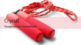  Presentation with rope jumping or bungee jumping - Presentation theme consisting of designs closing exercises - modern jumping rope on white background and a coral colored foreground