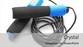  Presentation with rope jumping or bungee jumping - Beautiful slide set featuring designs closing exercises - modern jumping rope on white backdrop and a light gray colored foreground