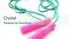  Presentation with rope - Colorful presentation theme enhanced with designs closing exercises - modern jumping rope on white backdrop and a cool aqua colored foreground